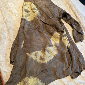 Brown and Yellow Tie-Dye Kimono